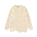 Ripped Solid Color Pullover Sweater Men
