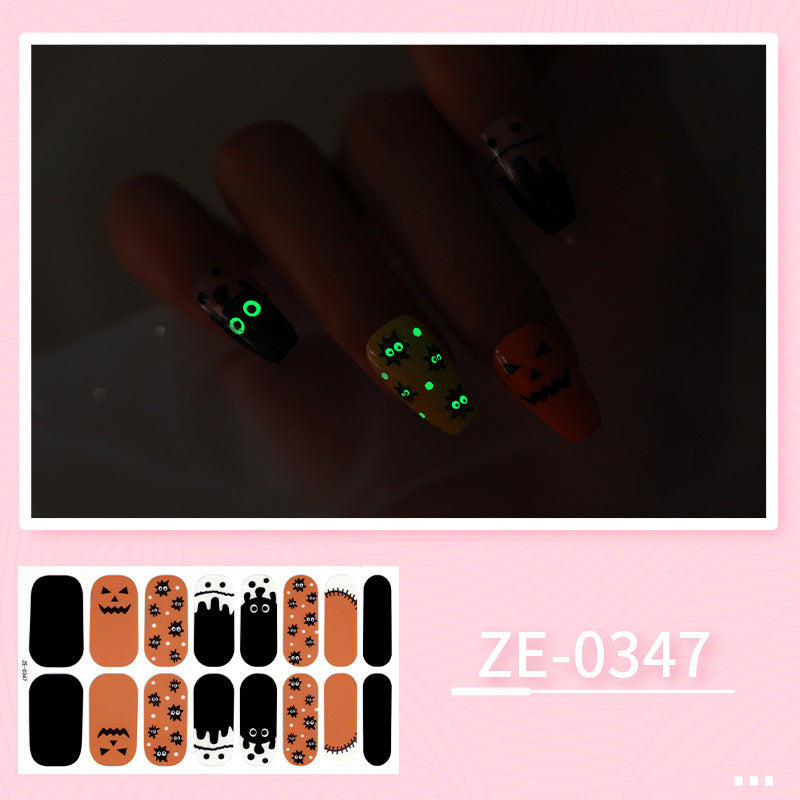 Adesivi per unghie natalizi e di Halloween luminescenti della serie Valstrend shop, decorazioni colorate per unghie festive
