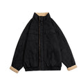 Cappotto in pile di cotone Berber per uomo, stile retrò, imbottito, marca Valstrend, mostra dettagli del tessuto e design caldo.
