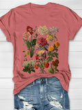 Round Neck White Loose Pullover Chic Dragonfly Short Sleeve