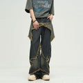 Jeans da donna Valstrend shop a vita alta, modello wide-leg, casual e comodi, perfetti per un look retrò e lavorativo.