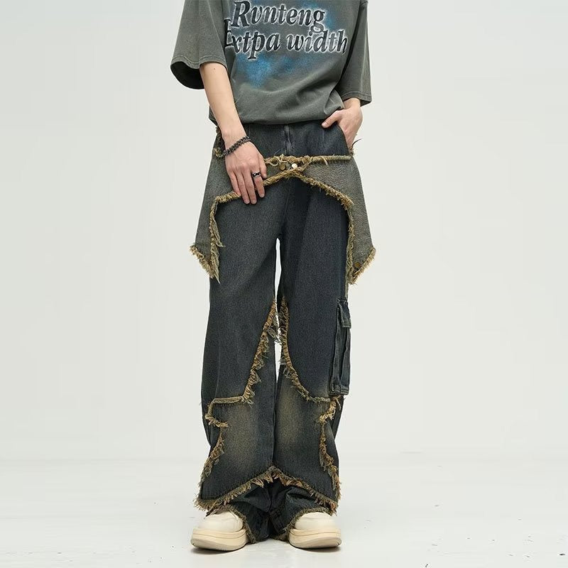 Jeans da donna Valstrend shop a vita alta, modello wide-leg, casual e comodi, perfetti per un look retrò e lavorativo.