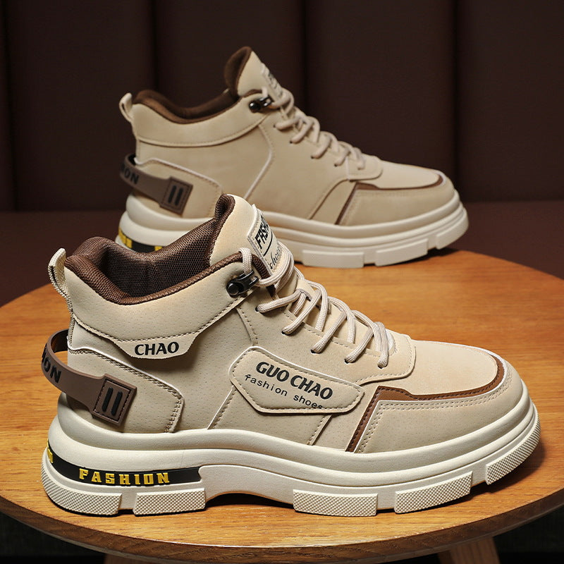 Scarpe da uomo Valstrend con tomaia traspirante, alte, antiscivolo, ideali per lavoro e uso casual, stile robusto e confortevole