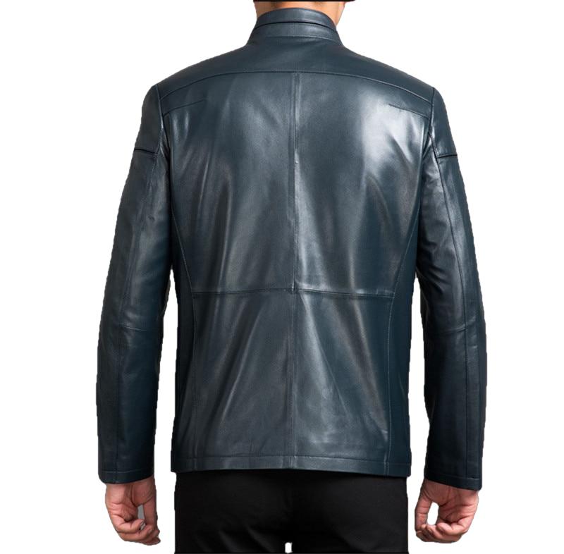 Cappotto in pelle da uomo Tywin di Inland Leather Co. in pelle di pecora nera, stile parka, taglia 4XL, vista frontale.