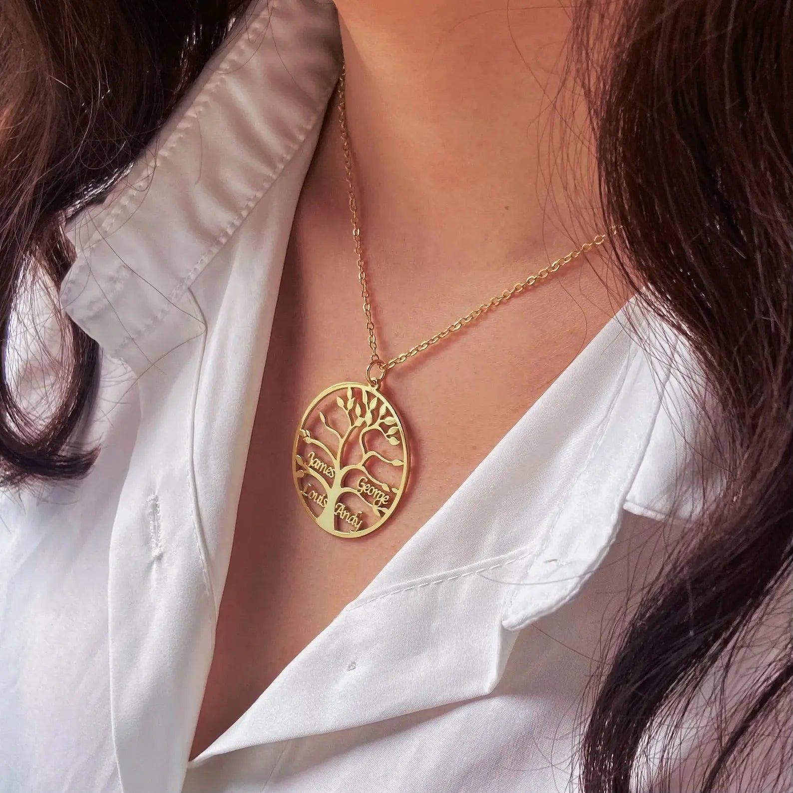 Collana Tree of Life di Maiden-Art in stile bohemien, con pendente a albero della vita in argento, per un look naturale e artistico