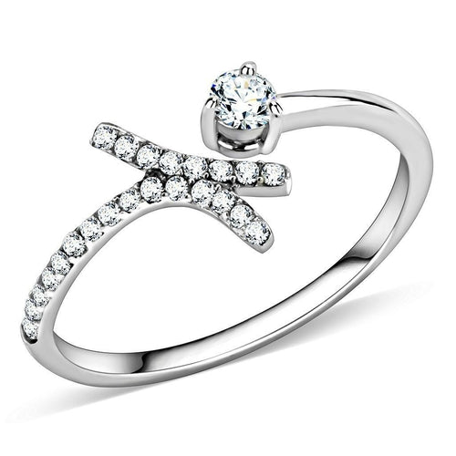 Anello in acciaio inox lucido senza placcatura con grado AAA, design elegante e brillante, da Sajishop.