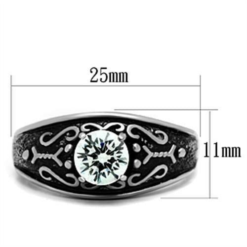 Anello in acciaio inossidabile lucido senza placcatura con design semplice e raffinato, marca Sajishop, modello TK373.
