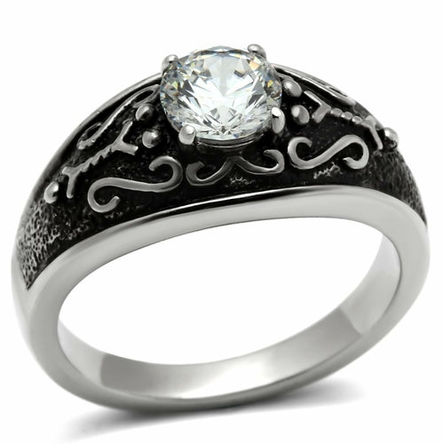 Anello in acciaio inossidabile lucido senza placcatura con finitura alta, modello TK373, con grade AAA, marchio Sajishop.