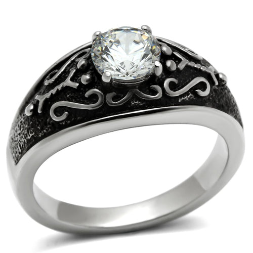 Anello in acciaio inossidabile lucido senza placcatura, modello TK373 con grado AAA, di marca Sajishop.