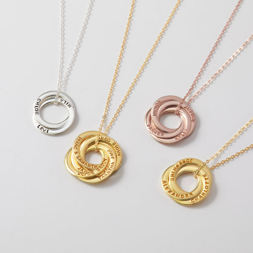 Collana personalizzata con nomi dei bambini in placcatura rosa, regalo per nonne, collana famiglia Sajishop.