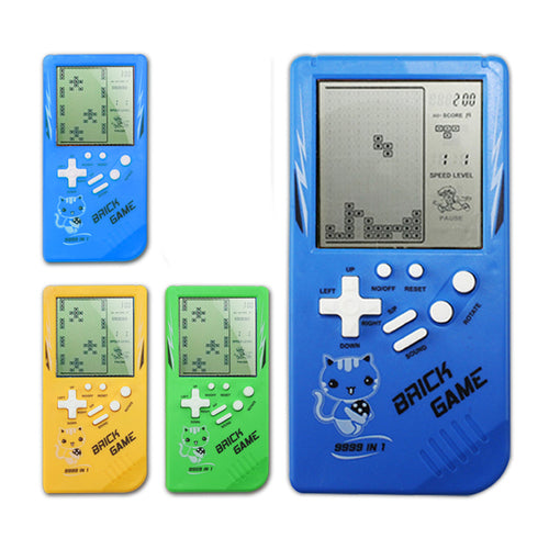 Gioco portatile Tetris retrò per bambini, dispositivo a forma di mano color giallo, marca Sajishop.
