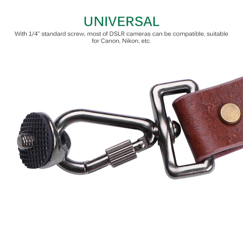 Cinghia da spalla per fotocamera in vera pelle regolabile Sajishop, comoda e durevole, con dettagli in pelle naturale.