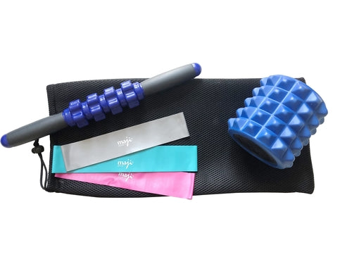 Set di 3 fasce di resistenza Sajishop per recupero muscolare, ideali per allenamenti e riabilitazione, visibili in primo piano.