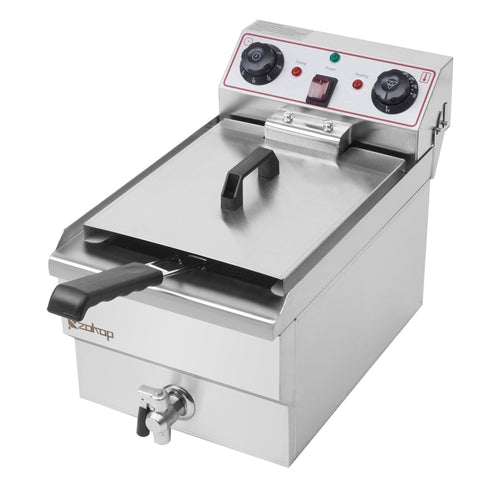 Frittatrice a singolo serbatoio in acciaio inossidabile da 1.7KW, 12.5QT, con rubinetto, modello Sajishop