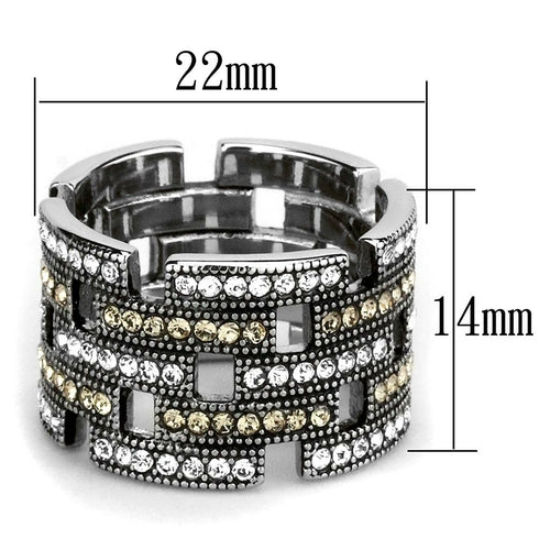 Anello in acciaio inossidabile lucido senza placcatura con top di Sajishop, mostra la superficie brillante e il design elegante.