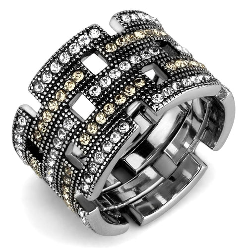 Anello in acciaio inossidabile lucido con top, modello TK2987, senza placcatura, di Sajishop.