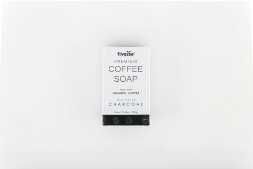 Sapone al caffè premium con carbone attivo Sajishop, barretto, ideale per pulizia e freschezza della pelle naturale.