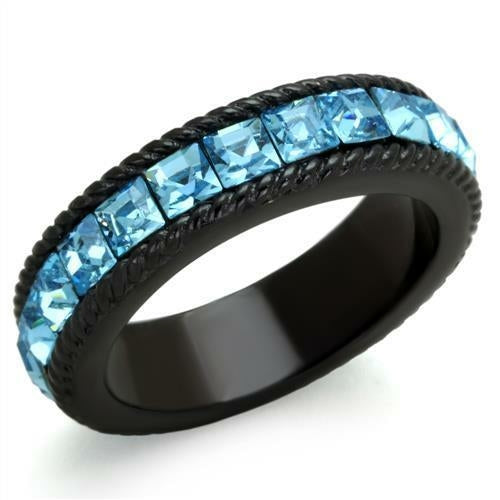 Anello in acciaio inossidabile nero IP Black con placcatura ionica e design elegante, di alta qualità, da Sajishop.