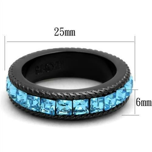 Anello in acciaio inossidabile nero IP Black con placcatura ionica e finitura di alta qualità, stile elegante e resistente.