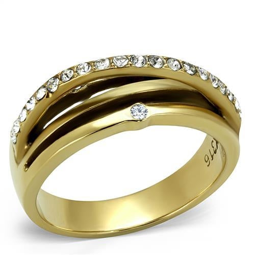 Anello in acciaio inossidabile placcato oro IP TK2611 di Sajishop, con finitura di alta qualità e design elegante.