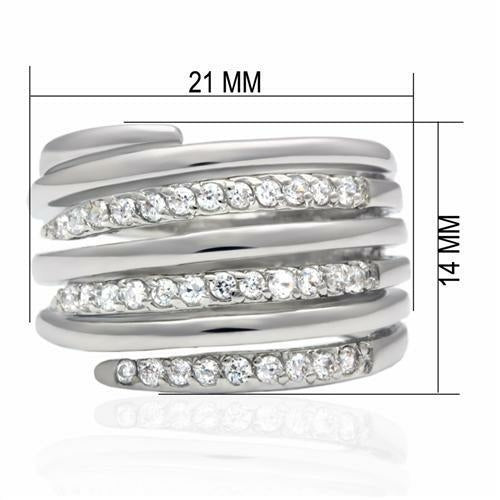 Anello in ottone rodiato Sajishop con zirconi di alta qualità chiari, elegante e lucido, con dettagli raffinati.