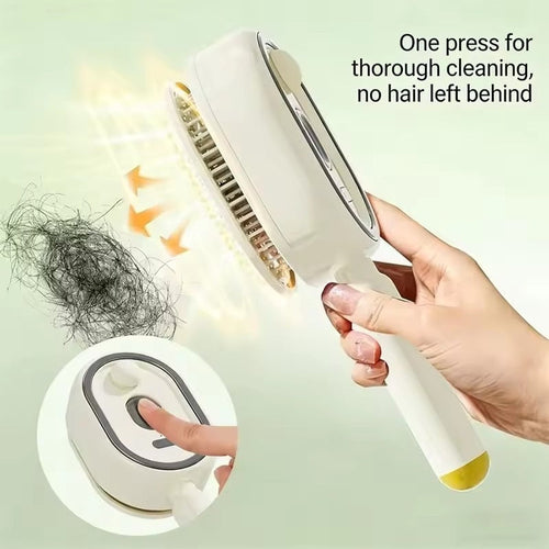 Spazzola per capelli elettrica con spray, massaggio airbag e diffusore di olio essenziale, colore beige, marca Sajishop