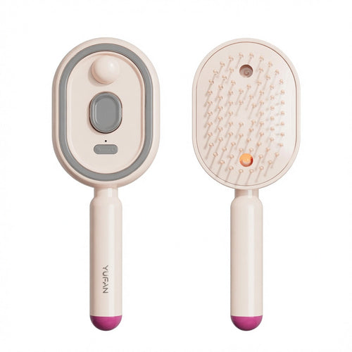 Spazzola per capelli elettrica Sajishop con spray d'aria, massaggio e diffusore di oli essenziali, color beige, versione aggiornata