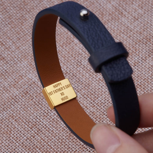 Bracciale per uomini Sajishop in nero e oro dedicato alla perdita di un bambino, con dettagli eleganti e simbolici.