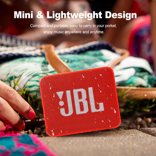 Altoparlante Bluetooth JBL GO 2 senza fili, nero, impermeabile IPX7, con microfono, ideale per musica e chiamate.