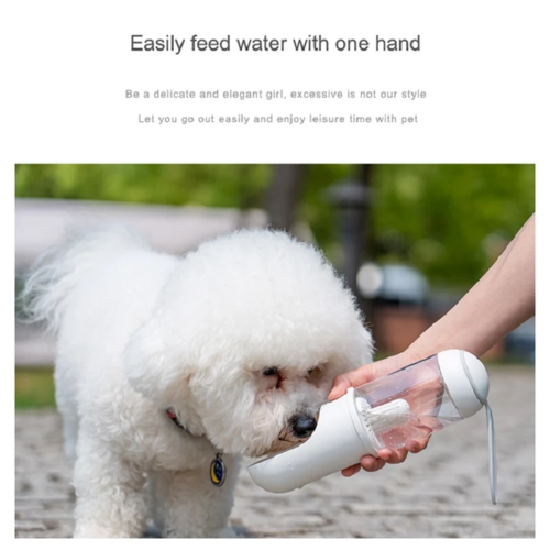 Dispenser d'acqua per animali da esterno Sajishop, bottiglia d'acqua per cani e gatti in blu, ideale per viaggi e outdoor