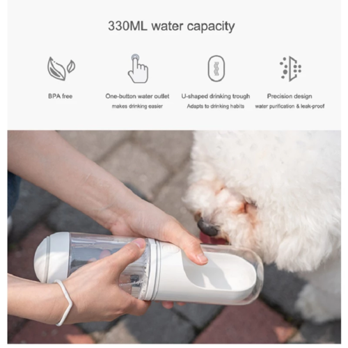 Dispenser d'acqua per animali Sajishop, bottiglia portatile per cani e gatti, ideale per viaggi all'aperto e attività all'aria aperta.