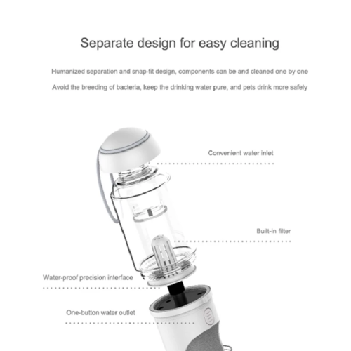 Dispenser acqua da viaggio per animali Sajishop, bottiglia per cani e gatti con sistema di erogazione portatile e resistente all'aperto