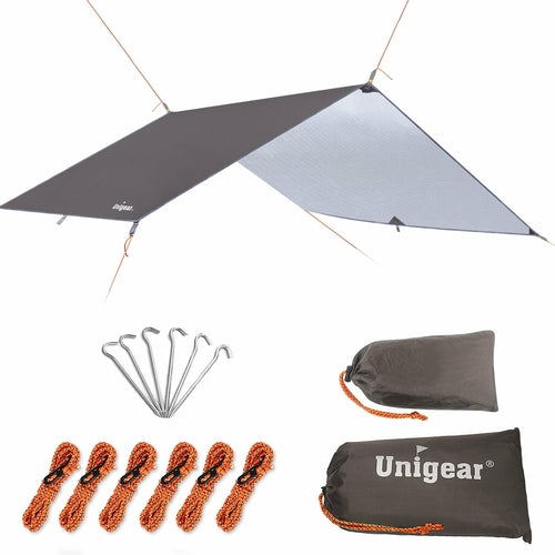 Tenda da campeggio impermeabile Sajishop di colore marrone, protezione per tende e rifugi da pioggia, misura 118x197 pollici.