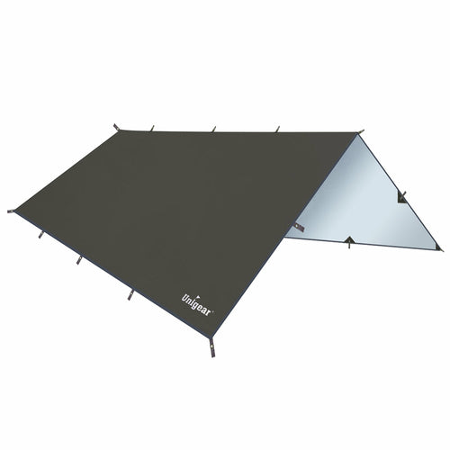Tenda da campeggio impermeabile Sajishop color marrone, 197x118 pollici, riparo resistente alla pioggia per escursioni.