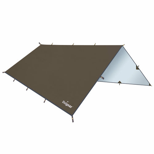Tenda da campeggio impermeabile Sajishop in tessuto marrone, protezione contro la pioggia, misura 118x197 pollici, riparo resistente