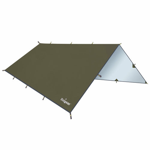Tenda da campeggio impermeabile Sajishop marrone, protezione antipioggia, 197x118 pollici, leggero e resistente per outdoor.