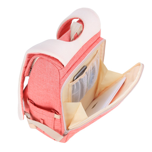 Zaino da viaggio in canvas marrone Sajishop, borsa per pannolini con tasche e spallacci regolabili, ideale per genitori in movimento