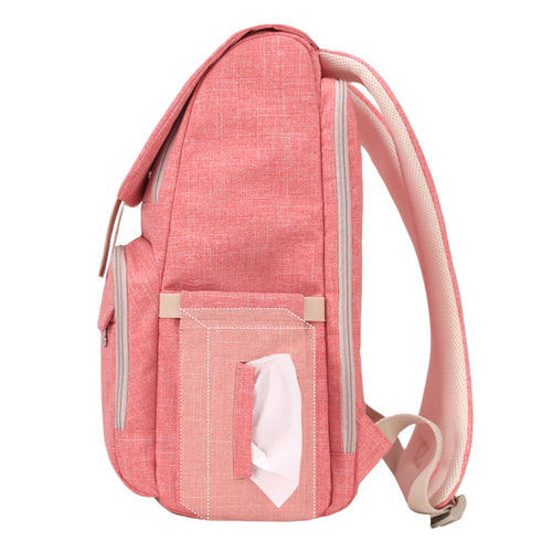 Zaino da viaggio in tela marrone di Sajishop, pratico zaino porta pannolini con scomparti spaziosi e manici resistenti.