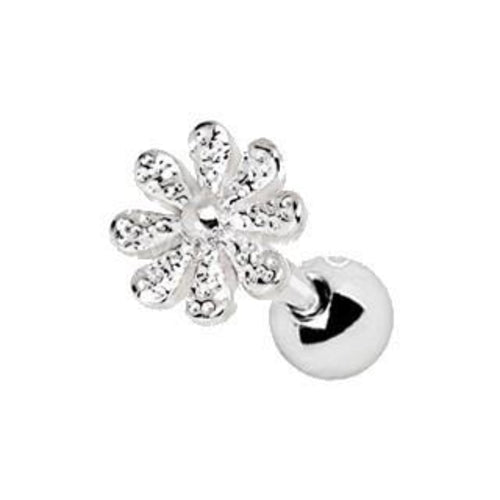 Orecchino cartilagine in acciaio inossidabile 316L a forma di margherita, marca Sajishop, gioiello elegante per orecchie
