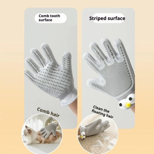 Guanto e spazzola 2-in-1 per toelettatura animali Sajishop, per gatti e cani, colore grigio, alta efficienza e praticità