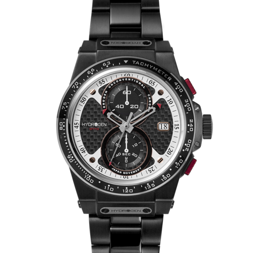Bracciale Otto Chrono All Black Sajishop in acciaio inossidabile nero, con design elegante e moderno.