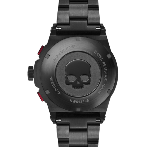 Bracciale Otto Chrono All Black Sajishop in acciaio nero con design moderno e dettagli eleganti.