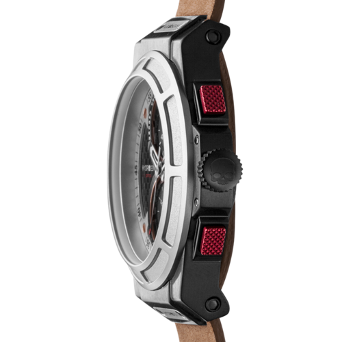 Orologio Otto Chrono Silver Black Nato di Sajishop con cinturino in tessuto nero e quadrante argentato.