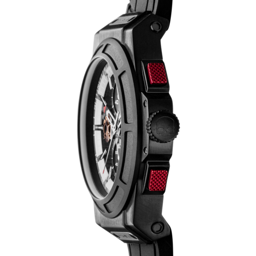 Orologio Otto Chrono All Black di Sajishop con cinturino nero e quadrante nero, stile sportivo e moderno.
