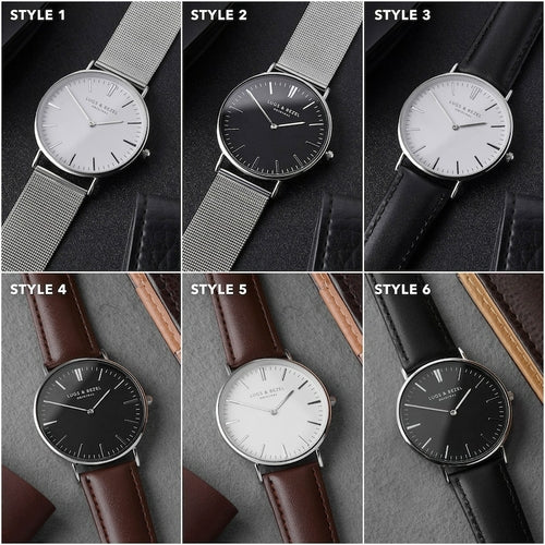Orologio inciso Sajishop per testimoni di nozze, regalo per damigiani e testimoni, con cinturino in pelle e quadrante elegante