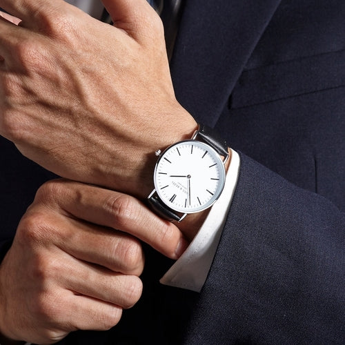 Orologio da uomo Sajishop con incisione personalizzata, regalo di scrittura a mano per lo sposo, elegante e raffinato.