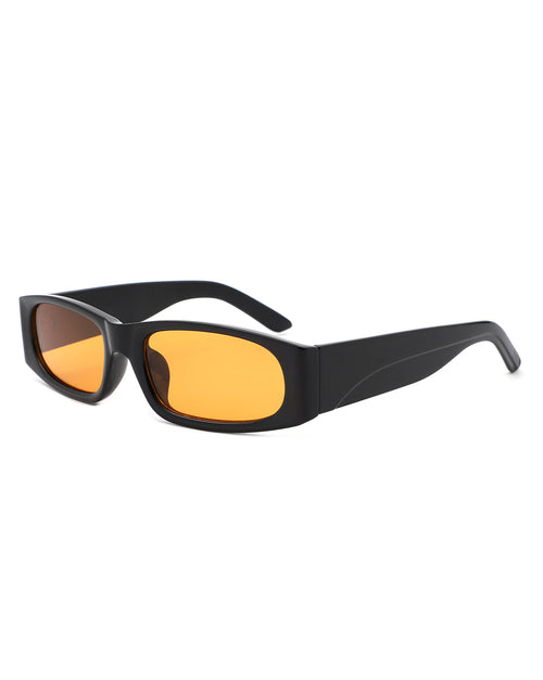 Occhiali da sole rettangolari stretti Sajishop Talon in stile retrò con montatura quadrata e design alla moda, arancioni.