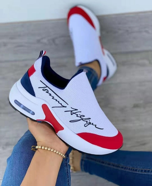Scarpe da donna Sajishop, sneakers casual con suola piatta, leggere e traspiranti, ideali per camminare.