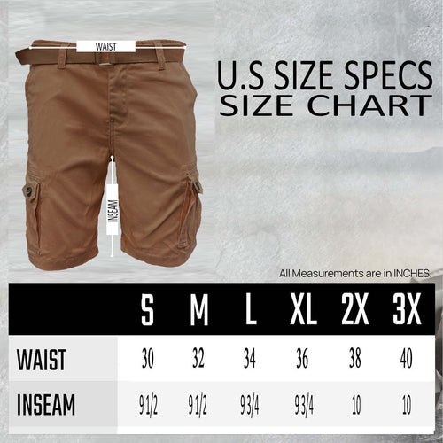 Pantaloncini cargo con cintura con cintura Sajishop in tessuto color ruggine, taglia 3XL, modello CS002.