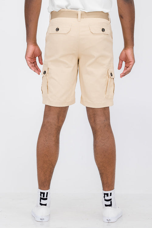 Short cargo con cintura Sajishop in tessuto rust, taglia 3XL, dettagli pratici e stile casual.